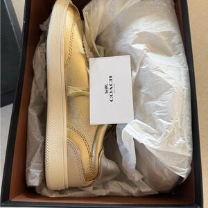 NIB Coach Metallic Gold Sneakers